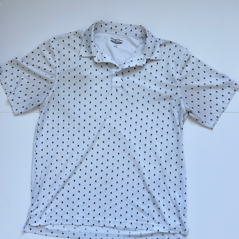 Men's Straight Down White Polo Shirt